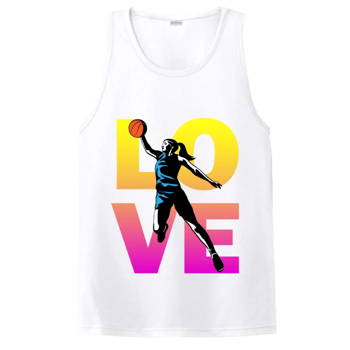 Love Basketball Teen Girls Gift Performance Tank