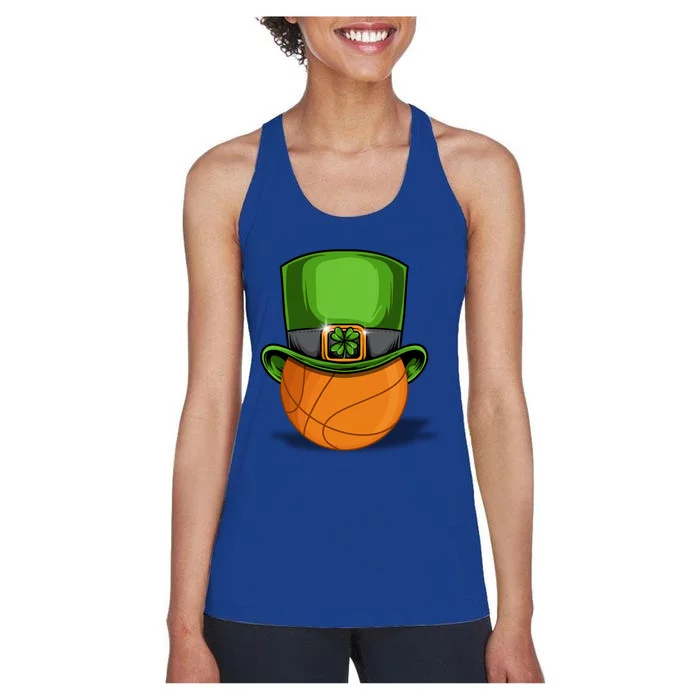 Leprechaun Basketball Tee St Patrick' Day Gift Women's Racerback Tank