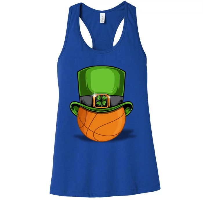 Leprechaun Basketball Tee St Patrick' Day Gift Women's Racerback Tank