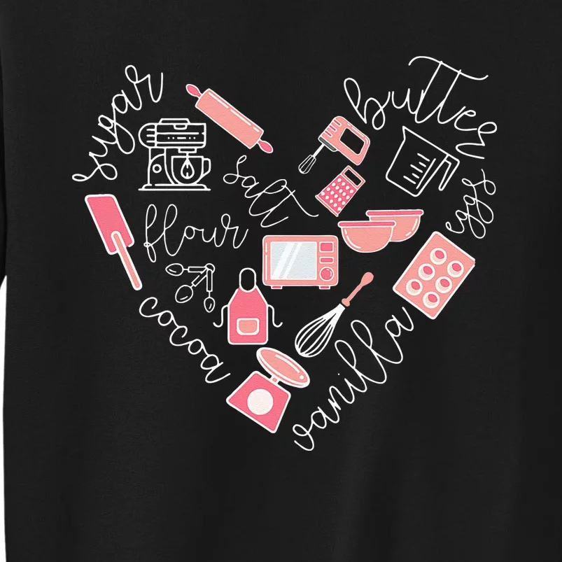 Love Baking Tools For Bakers Gift Women Cute Pink Tall Sweatshirt