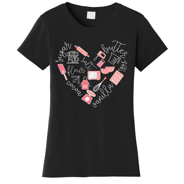 Love Baking Tools For Bakers Gift Women Cute Pink Women's T-Shirt