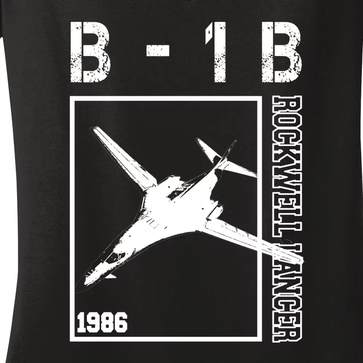 Lancer B1B USAF 1986 Women's V-Neck T-Shirt