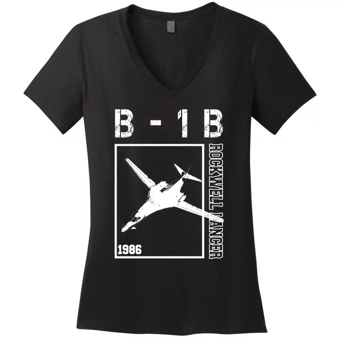 Lancer B1B USAF 1986 Women's V-Neck T-Shirt