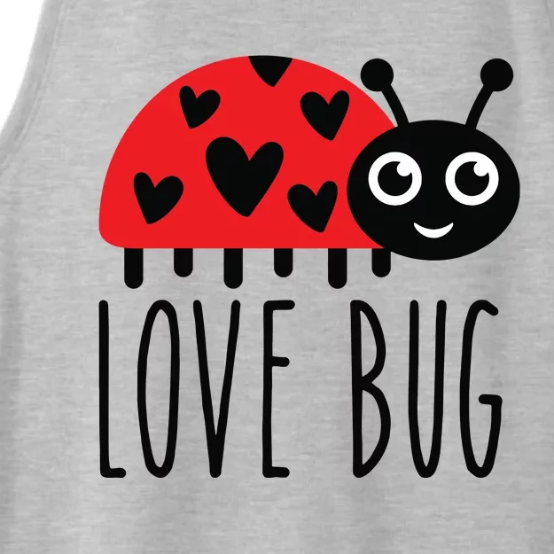 Love Bug Valentine's Day, Cute Ladybug With Hearts Gift Ladies Tri-Blend Wicking Tank