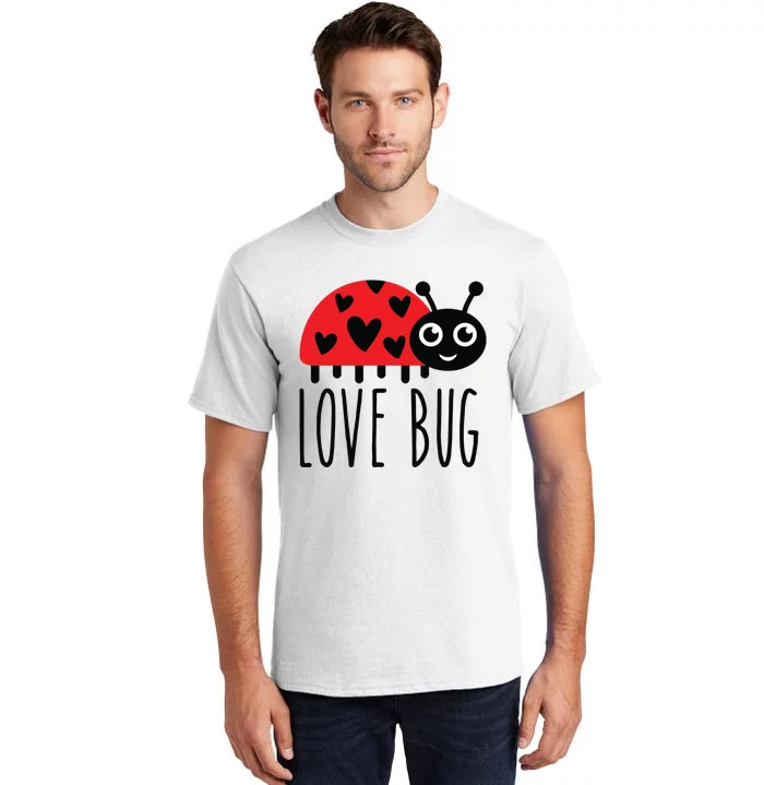 Love Bug Valentine's Day, Cute Ladybug With Hearts Gift Tall T-Shirt