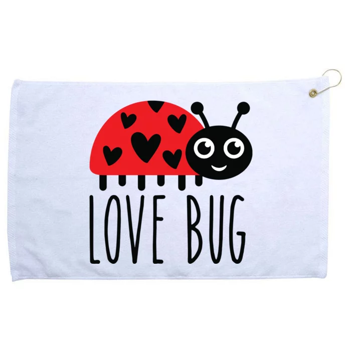 Love Bug Valentine's Day, Cute Ladybug With Hearts Gift Grommeted Golf Towel