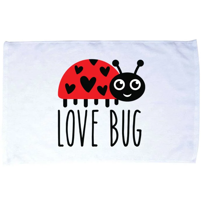 Love Bug Valentine's Day, Cute Ladybug With Hearts Gift Microfiber Hand Towel