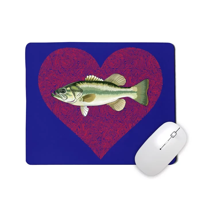 Largemouth Bass Valentines Day Fish Love Fingerprint Gift Mousepad