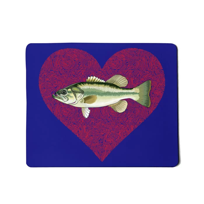 Largemouth Bass Valentines Day Fish Love Fingerprint Gift Mousepad