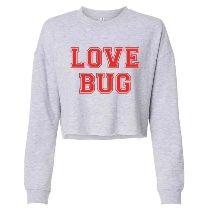 Love Bug Vcool Giftday Retro Style Love Bug Valentines Day Gift Cropped Pullover Crew