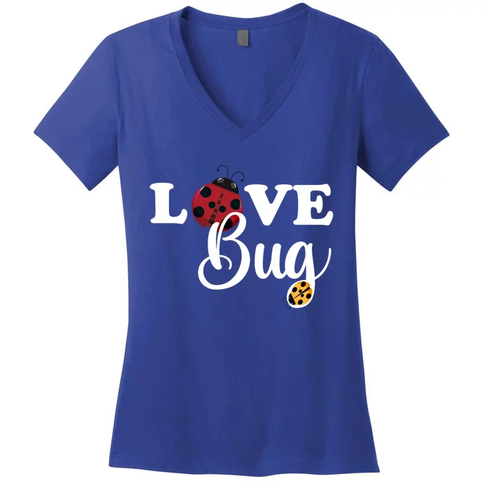 Love Bug Valentines Day Lucky Ladybug Wholehearted Love Gift Women's V-Neck T-Shirt