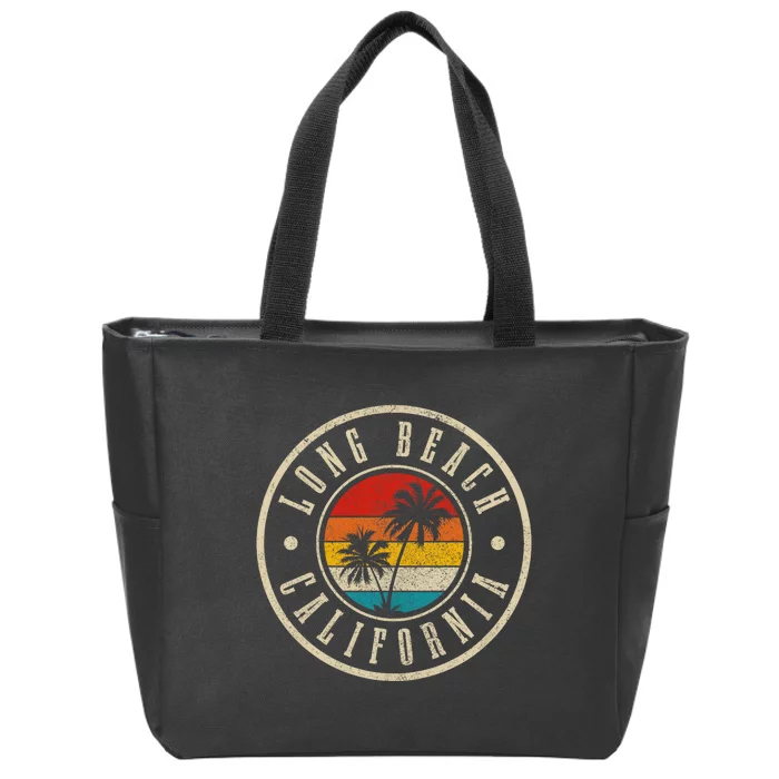 Long Beach Vintage Retro California Zip Tote Bag