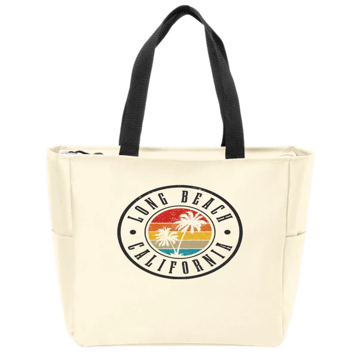 Long Beach Vintage Retro California Zip Tote Bag