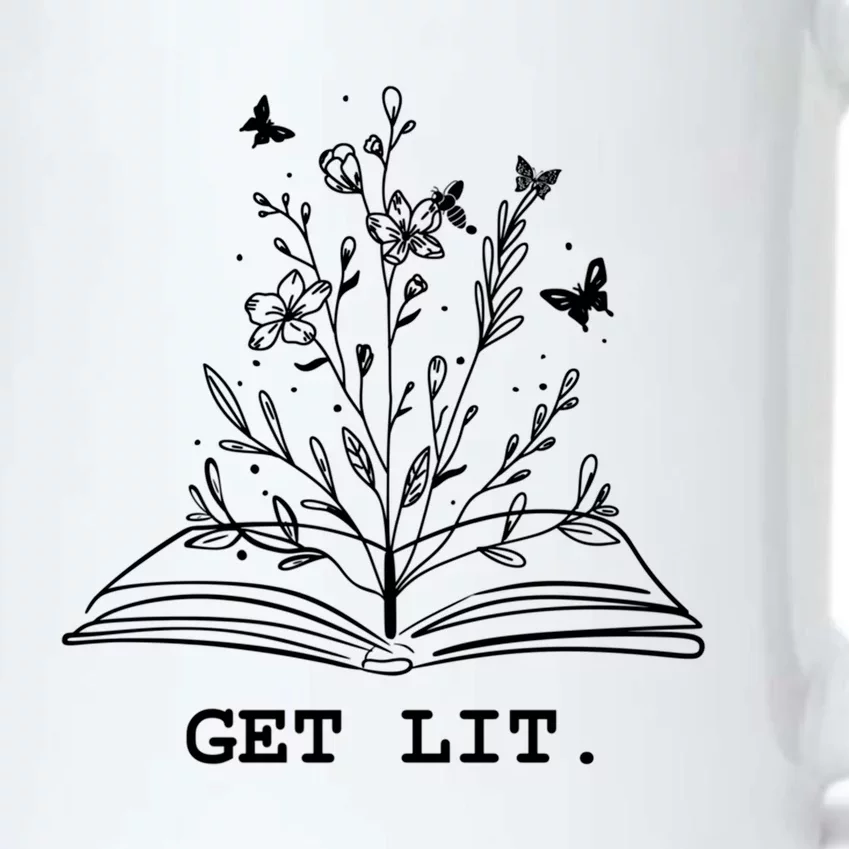 Library Book Wildflowers Lovers Literature Teacher Gift Black Color Changing Mug