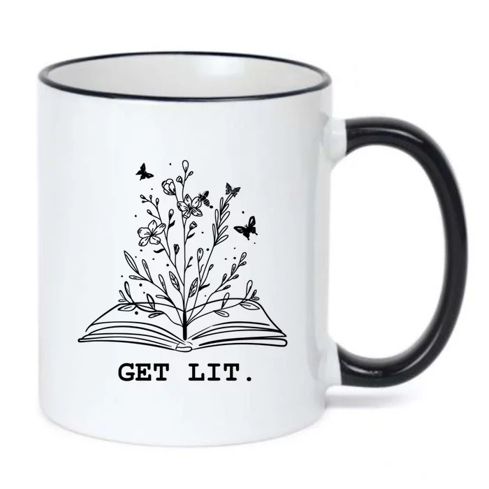 Library Book Wildflowers Lovers Literature Teacher Gift Black Color Changing Mug