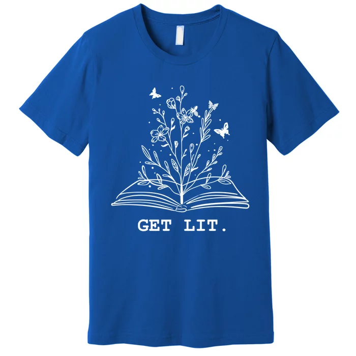 Library Book Wildflowers Lovers Literature Teacher Gift Premium T-Shirt