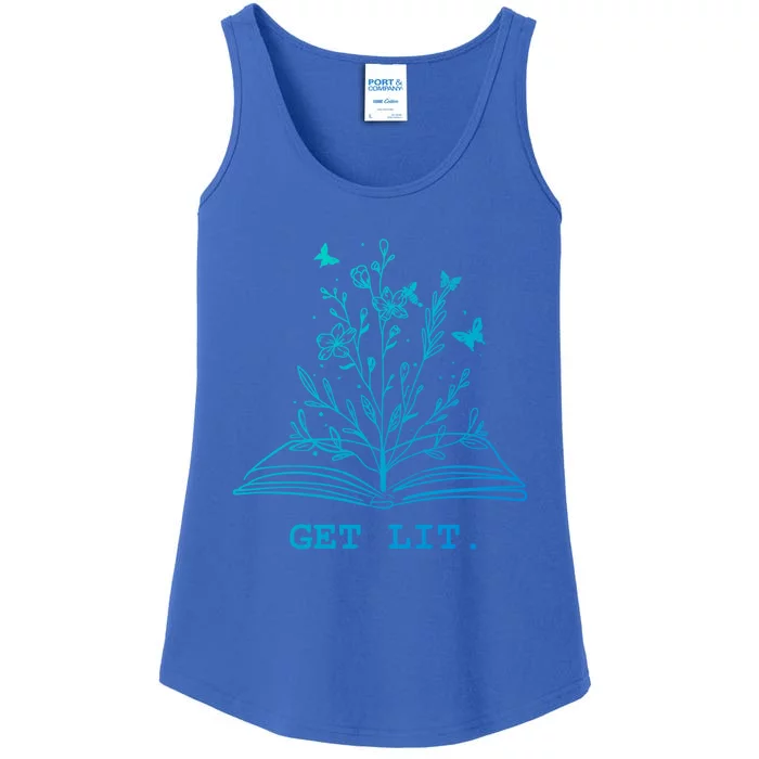 Library Book Wildflowers Lovers Literature Teacher Gift Ladies Essential Tank