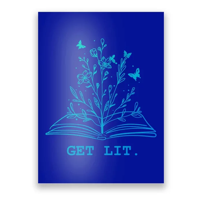 Library Book Wildflowers Lovers Literature Teacher Gift Poster