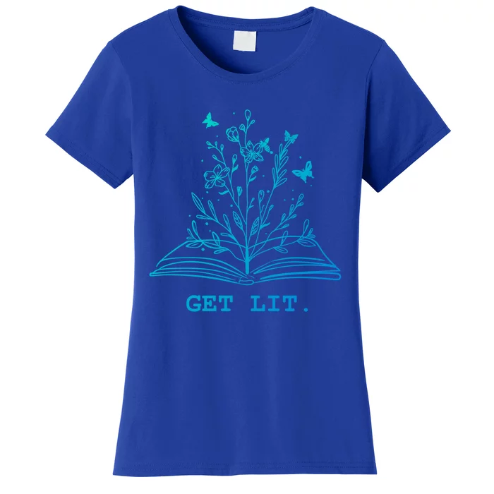 Library Book Wildflowers Lovers Literature Teacher Gift Women's T-Shirt