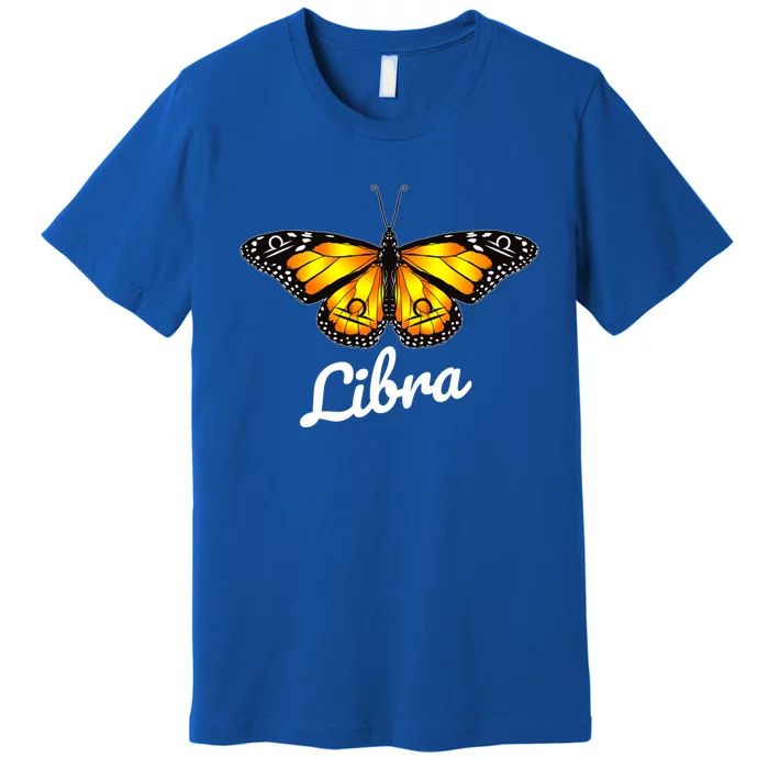 Libra Butterfly Wings With Libra Zodiac Sign Gift Premium T-Shirt