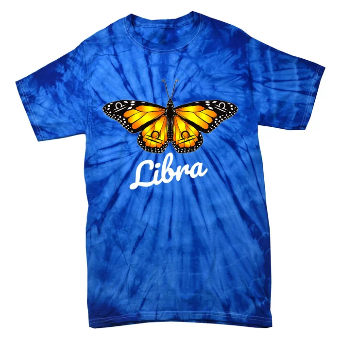 Libra Butterfly Wings With Libra Zodiac Sign Gift Tie-Dye T-Shirt