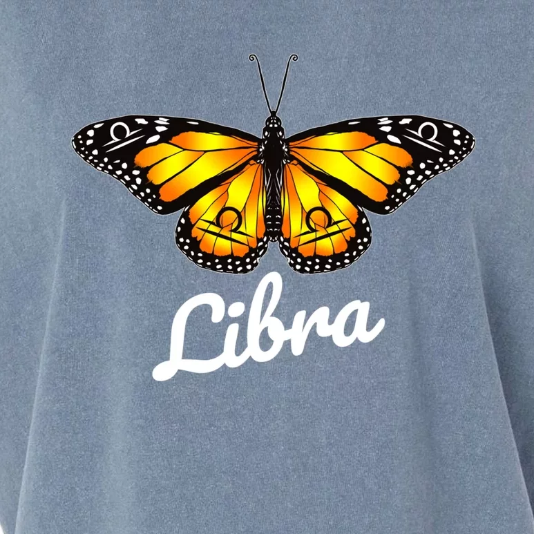 Libra Butterfly Wings With Libra Zodiac Sign Gift Garment-Dyed Women's Muscle Tee