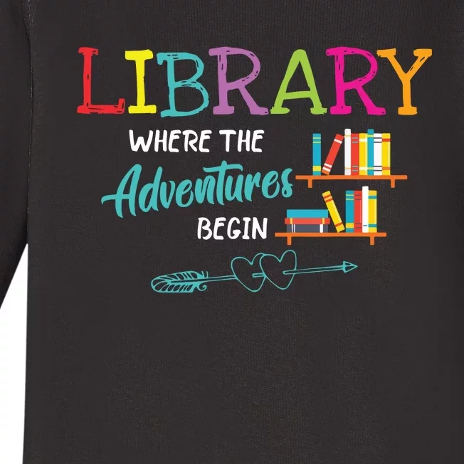 Library Books Where Adventure Begins Librarian Reader Baby Long Sleeve Bodysuit