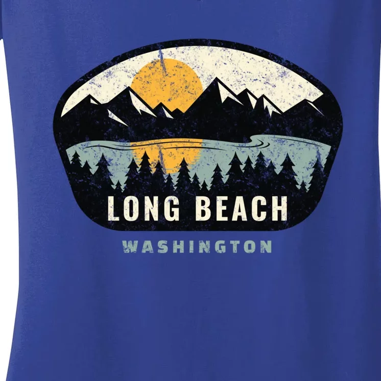 Long Beach Washington Wa Vacation Souvenir Gift Women's V-Neck T-Shirt