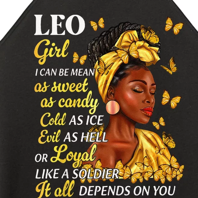 Leo Black Woman Afro Queen Astrology Zodiac Women’s Perfect Tri Rocker Tank