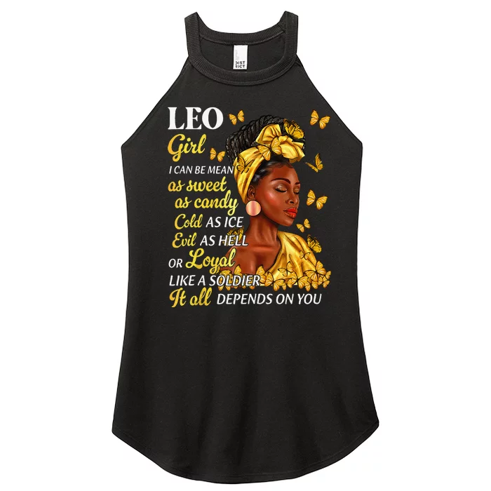 Leo Black Woman Afro Queen Astrology Zodiac Women’s Perfect Tri Rocker Tank