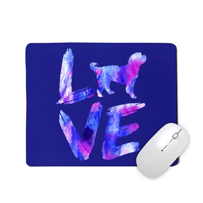 Love Bernedoodle Watercolor Blue Dog Mom Dad Cute Gift Mousepad