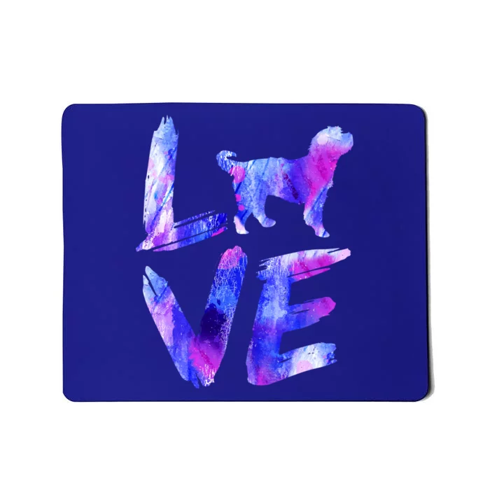 Love Bernedoodle Watercolor Blue Dog Mom Dad Cute Gift Mousepad