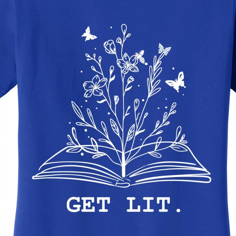 Library Book Wildflowers Lovers Literature Teacher Gift Women's T-Shirt