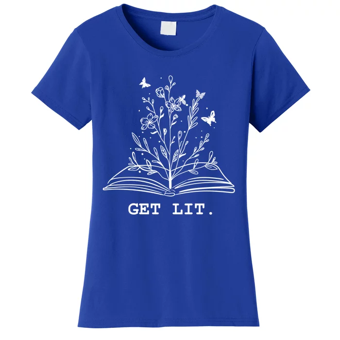 Library Book Wildflowers Lovers Literature Teacher Gift Women's T-Shirt