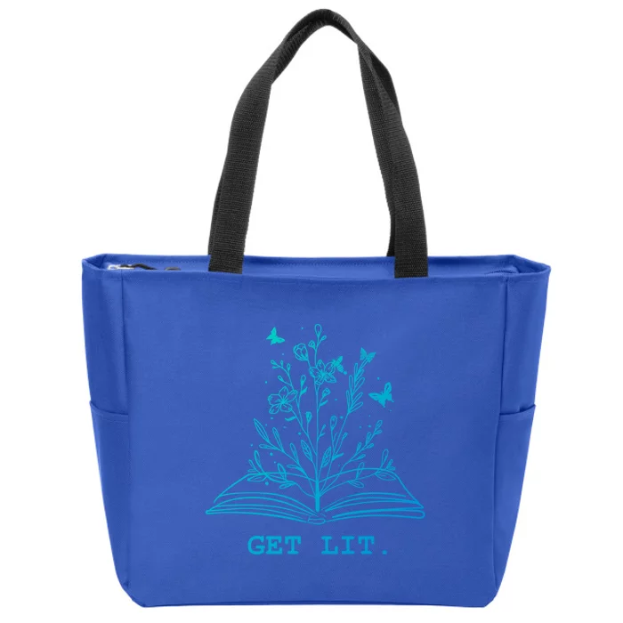 Library Book Wildflowers Lovers Literature Teacher Gift Zip Tote Bag