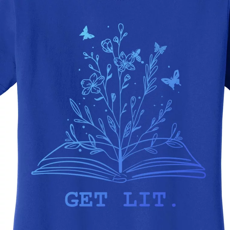 Library Book Wildflowers Lovers Literature Teacher Gift Women's T-Shirt