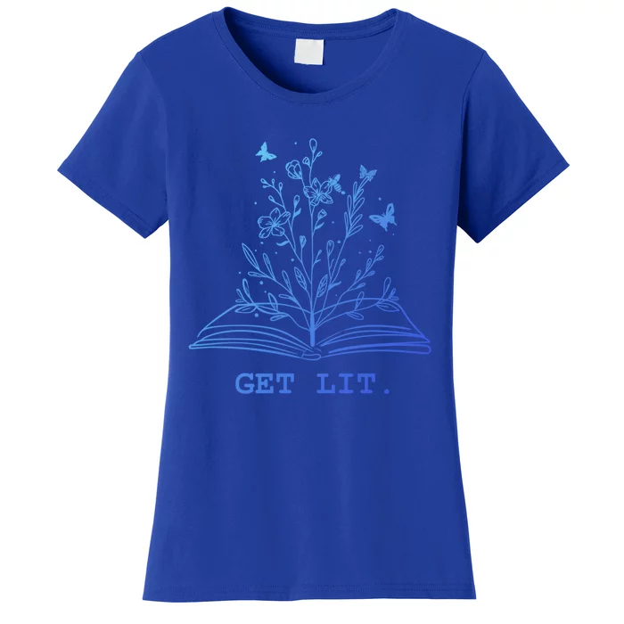 Library Book Wildflowers Lovers Literature Teacher Gift Women's T-Shirt