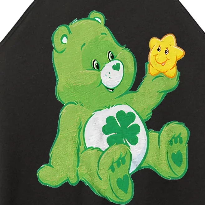 Lucky Bear With Star Saint Patrick's Day Irish Shamrock Cute Funny Women’s Perfect Tri Rocker Tank