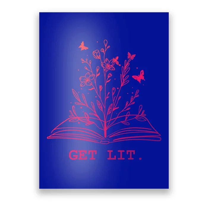 Library Book Wildflowers Lovers Literature Teacher Gift Poster