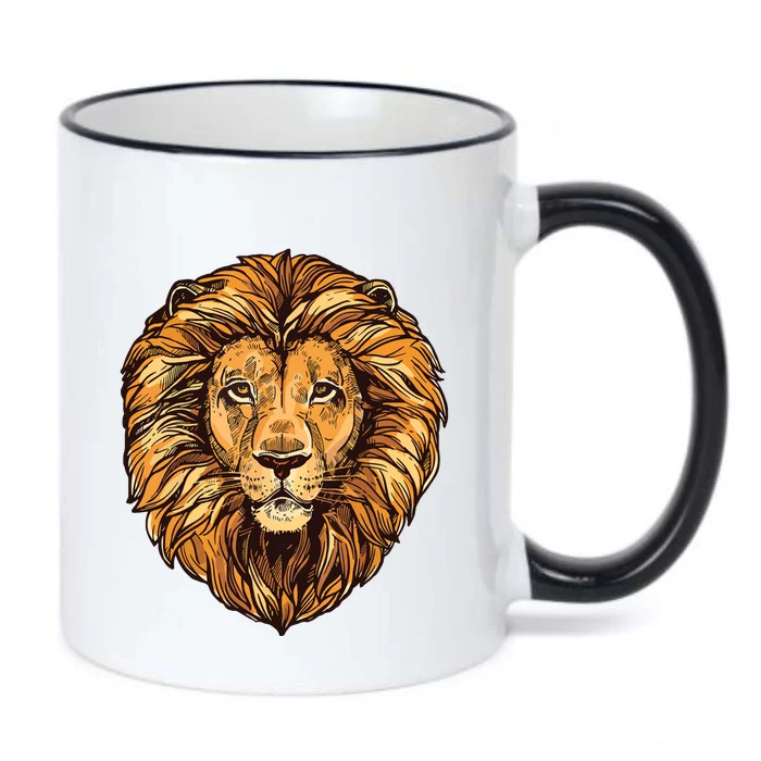 Lion Boy Womens Lion Graphic Tees For Women Men Black Color Changing Mug