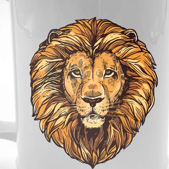 Lion Boy Womens Lion Graphic Tees For Women Men Front & Back Beer Stein