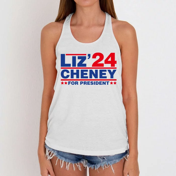 Liz Cheney 2024 For President Women's Knotted Racerback Tank