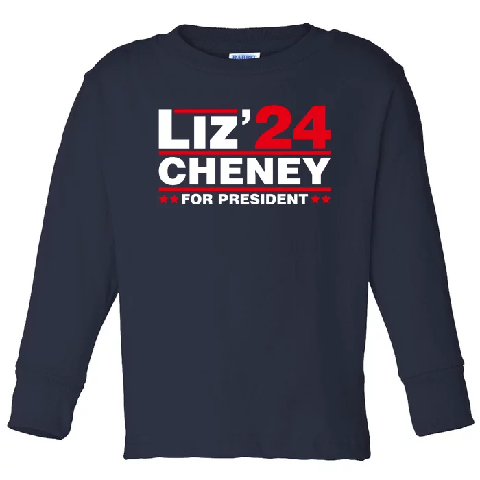 Liz Cheney 2024 For President Toddler Long Sleeve Shirt