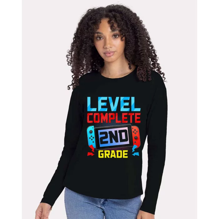 Level Complete 2nd Grade Video Game Last Day Of School Womens Cotton Relaxed Long Sleeve T-Shirt