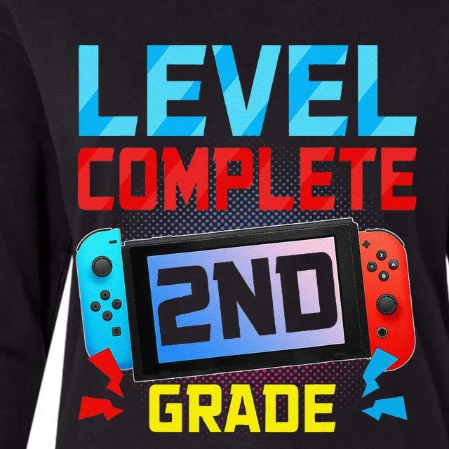 Level Complete 2nd Grade Video Game Last Day Of School Womens Cotton Relaxed Long Sleeve T-Shirt