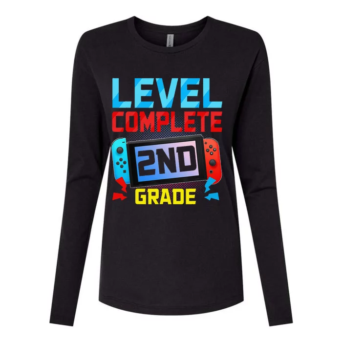 Level Complete 2nd Grade Video Game Last Day Of School Womens Cotton Relaxed Long Sleeve T-Shirt