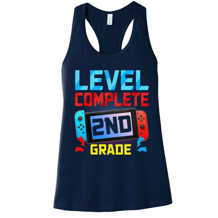 Level Complete 2nd Grade Video Game Last Day Of School Women's Racerback Tank