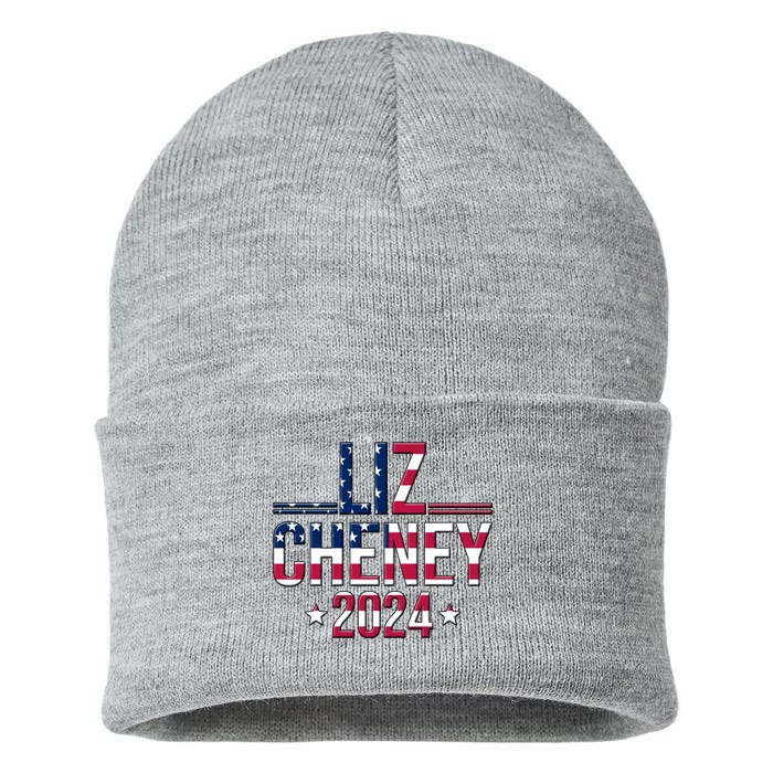 Liz Cheney 2024 American Flag Sustainable Knit Beanie