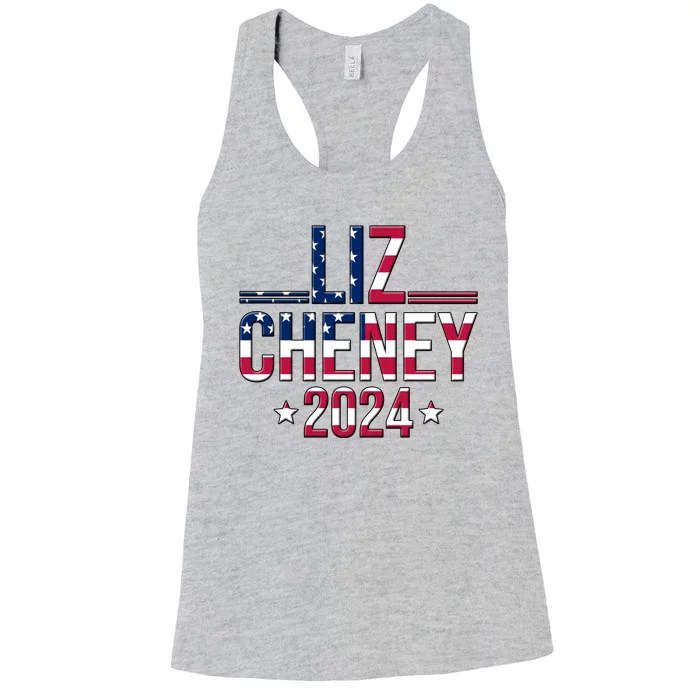 Liz Cheney 2024 American Flag Women's Racerback Tank