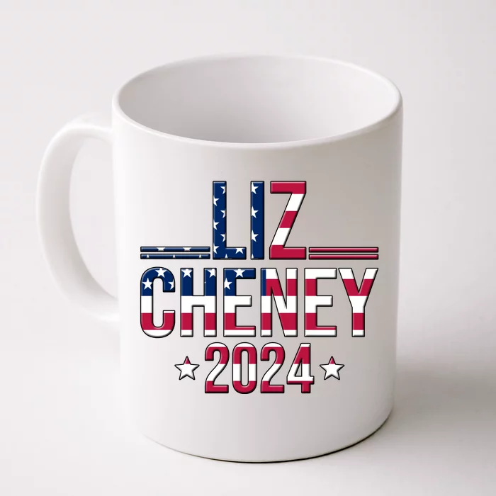 Liz Cheney 2024 American Flag Front & Back Coffee Mug